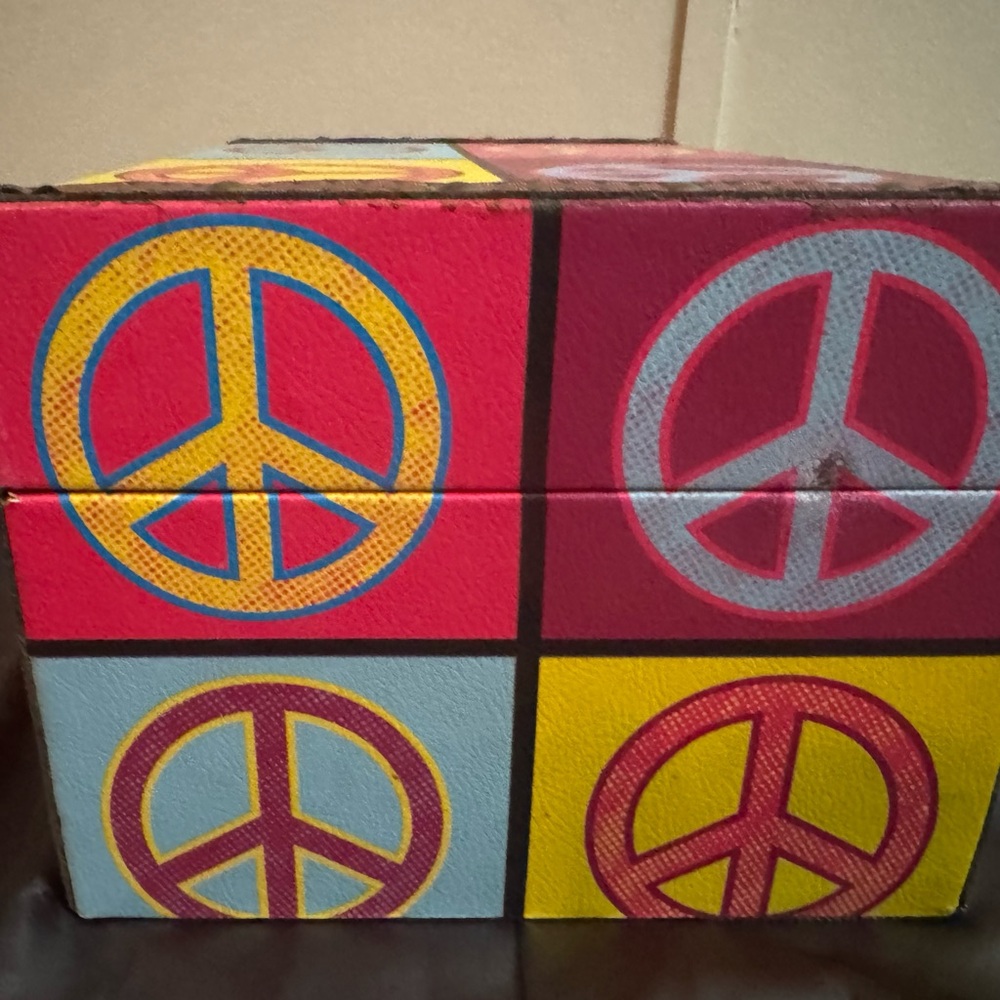 Colorful Peace Sign Storage Box - Picture 6 of 10